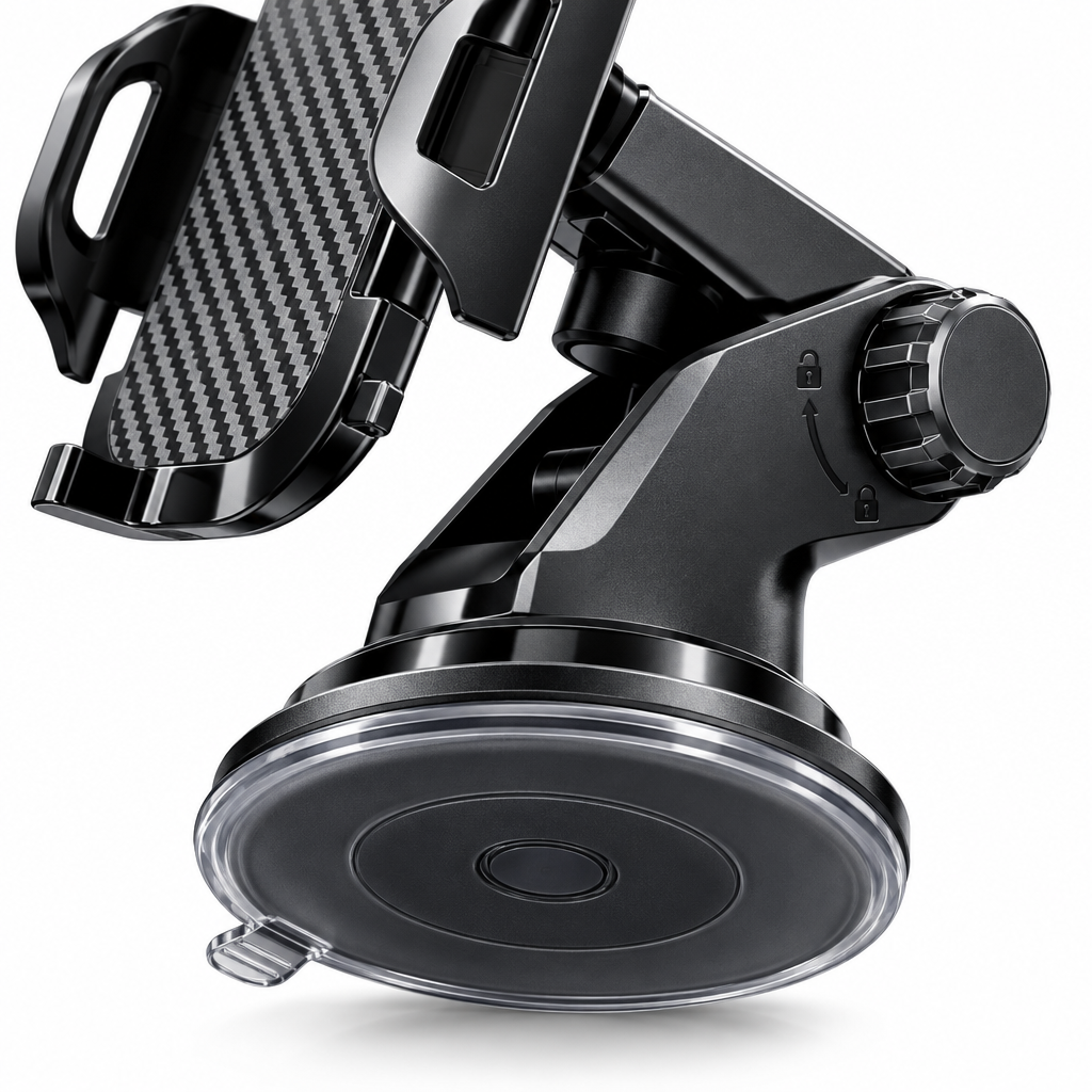 Carbon Fiber Car Phone Holder Suction Base Detail