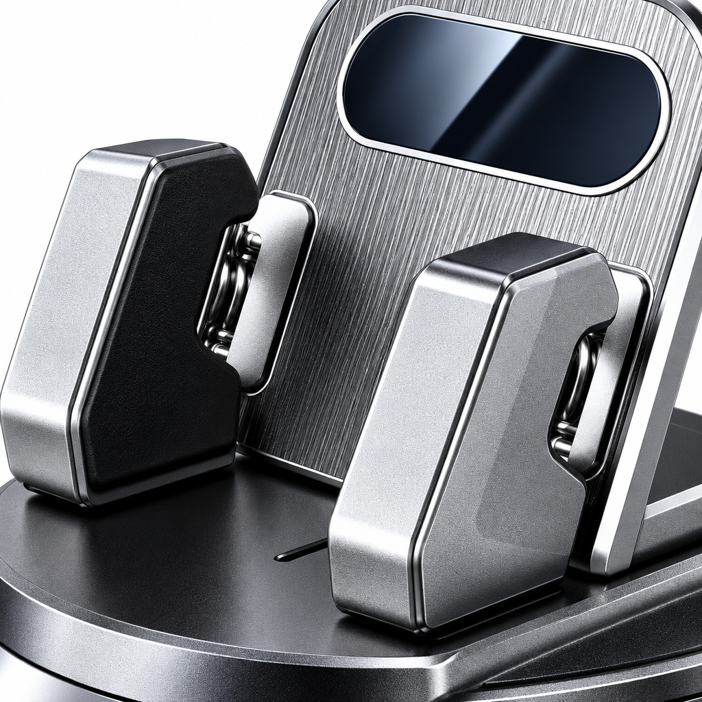 Dashboard Car Phone Holder Metal Texture Detail