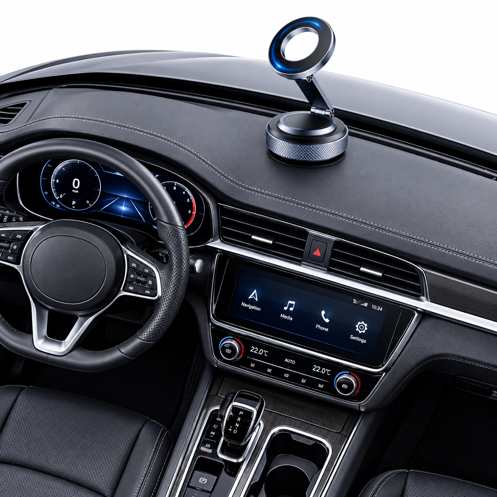 Magnetic Car Phone Holder Top Down View