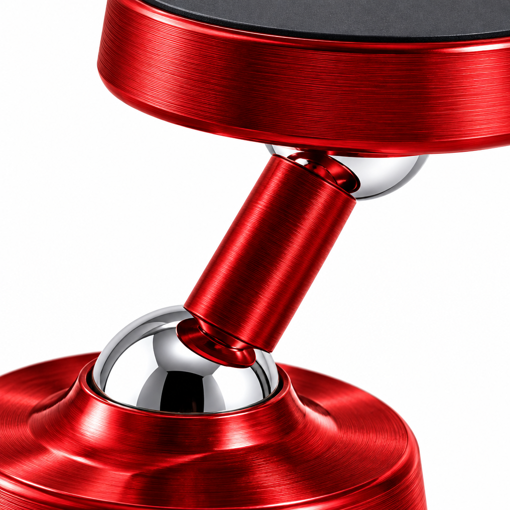 Red Magnetic Phone Holder Metal Texture Detail